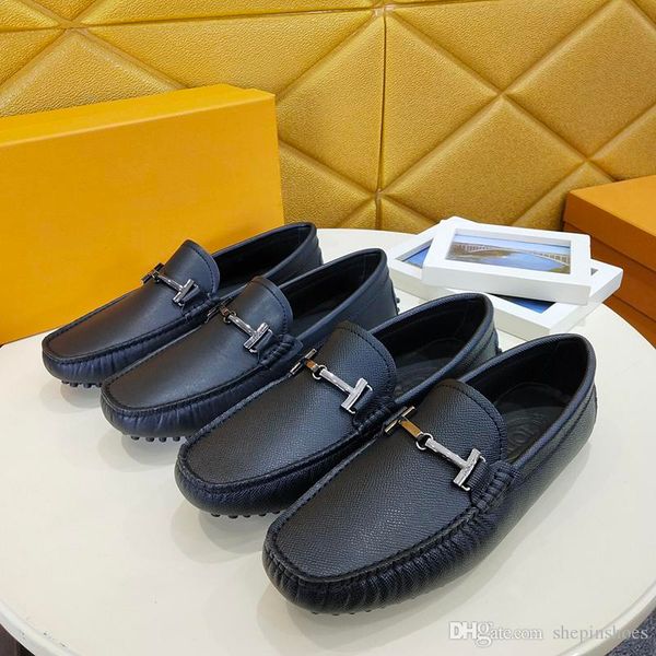 

new fashion luxury man shoes sneakers genuine leather fashion flat casual metal peas shoes espadrilles with original box, Black