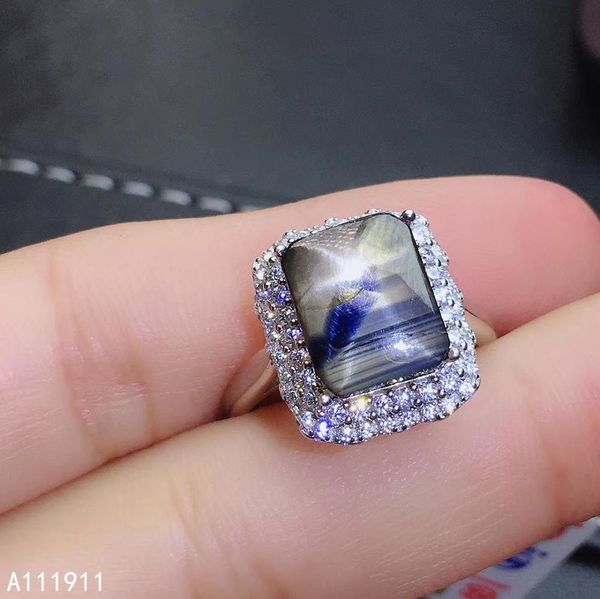 

cluster rings kjjeaxcmy fine jewelry 925 sterling silver inlaid natural star sapphire gemstone ring noble support detection exquisite, Golden;silver