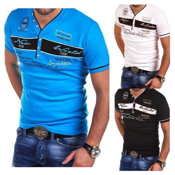 

zogaa polo shirt men summer letter printed polos male cotton short sleeve camisa polo v-neck masculina polos para hombre, White;black