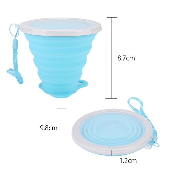 

270ml portable collapsible silicone water cups telescopic retractable folding cups candy colors outdoor camping travelling drinking bottles
