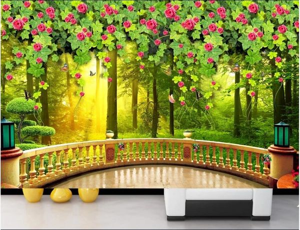 

3d p wallpaper custom mural green wood creeper vine flower landscape tv background wall pictures home decor 3d wall murals wallpaper