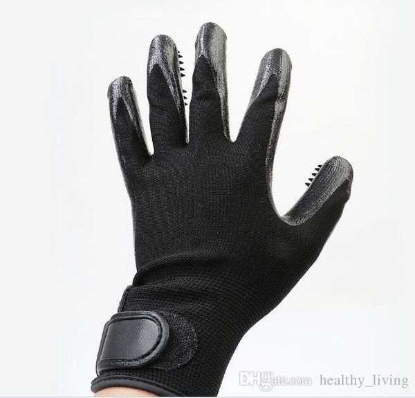 

pet grooming gloves dog cat hair cleaning brush comb black rubber five fingers deshedding pet gloves for dog cats animals