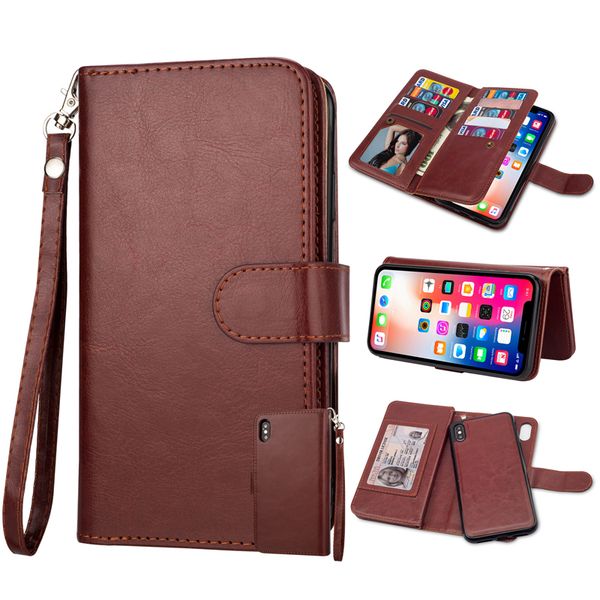 

Multifunction 9 card lot wallet leather detachable flip ca e for iphone xr x max x 8 7 6 5 amung 6 7 edge 8 9 10 plu 10e note 9