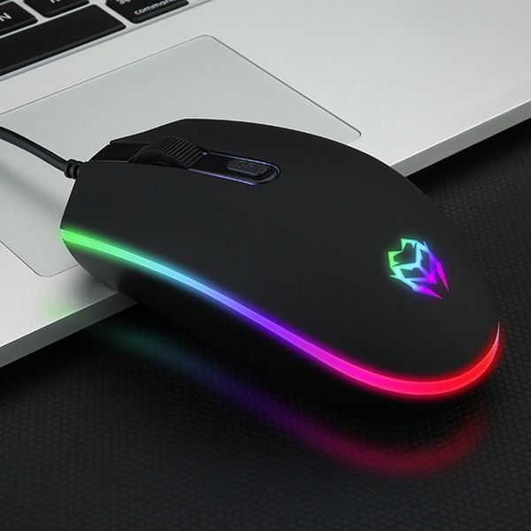 

rbg usb optical backlight computer mouse with cable home office business mouse durable fashion 800-2400dpi laptop