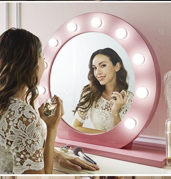 Hot 10 Pcs Vanity LED Espelho de Luz Maquiagem ajustáveis ​​comestics espelho de luz kits com Regulável Luzes Bulbo Brilho compõem Luzes