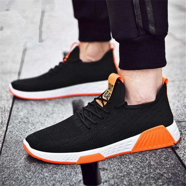 

agutzm new mesh casual shoes lac-up men shoes lightweight comfortable breathable walking sneakers zapatillas hombre y838, Black