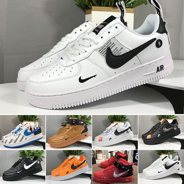 

новый 1 утилита классический черный белый красный dunk мужчины женщины кроссовки один спортивный скейтборд высокий низкий вырез пшеницы трен