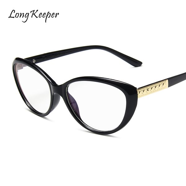 

2020 retro oversized cat eye glasses frame women optical prescription glasses men eyeglasses frames cateye oculos grau feminino, Black