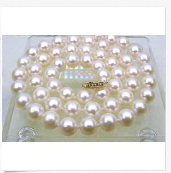 

18" 8-9 mm south sea natural white pearl necklace 14k gold clasp, Silver