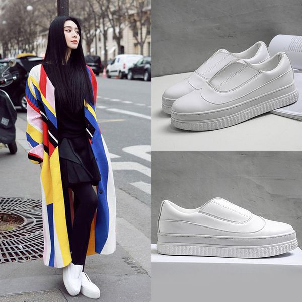 

clogs platform summer shoes ladies loafers woman casual female sneakers british style 2019 fashion women's slip-on round toe, Black