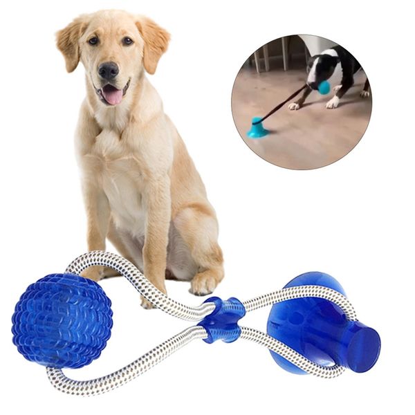 

multifunction pet molar bite toy cleaning teeth safe elasticity soft for dog puppy toy resistant suction cup dog ball biting