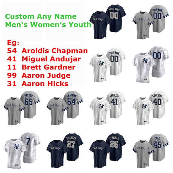 

aroldis chapman jersey miguel andujar brett gardner aaron judge aaron hicks zack britton deivi garcia cole baseball jerseys custom stitched, Blue;black
