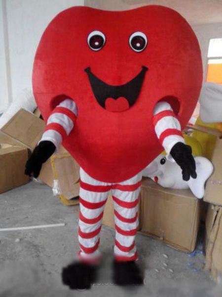 2019 Factory Outlet Costumi mascotte Love-Heart Tema animato cuore rosso Cospaly Personaggio mascotte dei cartoni animati Costume da festa di carnevale di Halloween