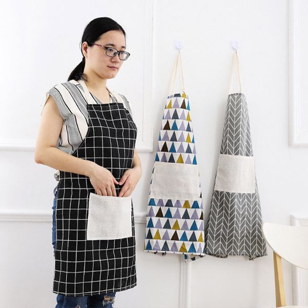 Moda Pano da manta avental Coreia Cozinha ajustável cozinhando aventais Unisex Lady Mulheres cozinha cozinhar o avental com tecidos Pockets Início