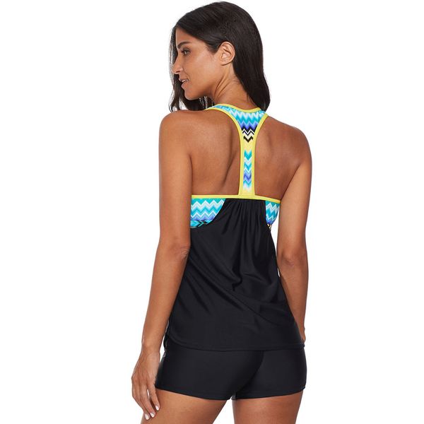 

ins amazon-tankini вест-двухсекционный купальник накройте живота матери платье консервативная бич купальник продажа, Black;white