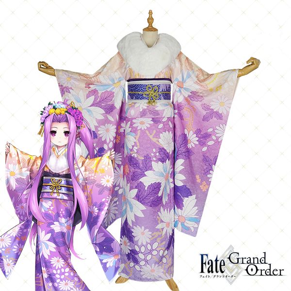 

per-sale] 2018 anime fate/grand order medusa conceptual kimono print cosplay costume full set for women halloween ing, Black