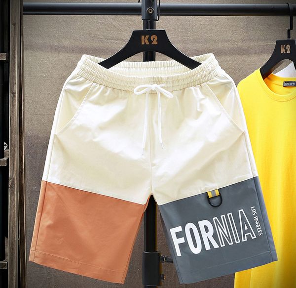 

mens summer shorts letters printed shorts men fashion short pant summer sport joggers elastic waist clothing high quality, White;black