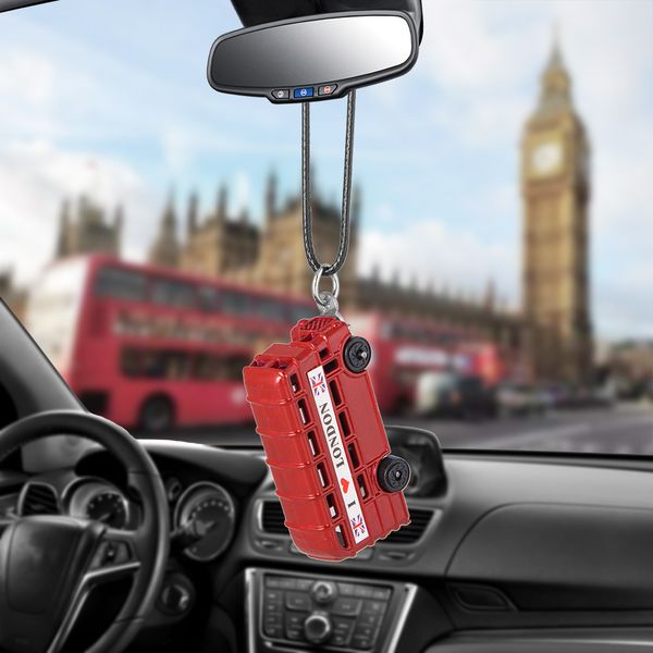 

car pendant ornaments i love london routemaster bus hanging auto interior rear view mirror decoration dangle trim accessory