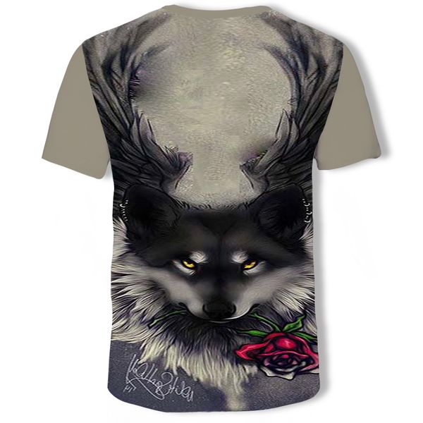 

mens designer fashion fox 3d casual short sleeve t-shirt, White;black