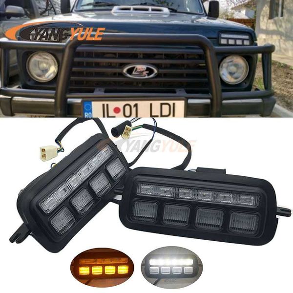 

for lada niva 4x4 1995 led drl lights with running turn signal function accessories car styling turning lamp