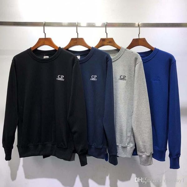 

мода мужчины толстовки tide марка c.p письмо вышивки сплошной цвет мужчины толстовки hip hop мужская одежда, Black