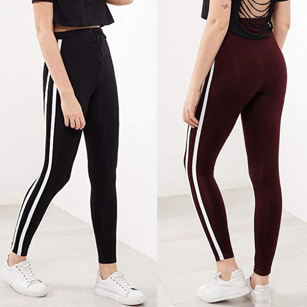 

seamless high waist yoga leggings tights women workout breathable stripe fitness clothing female stretchy training pants, White;red