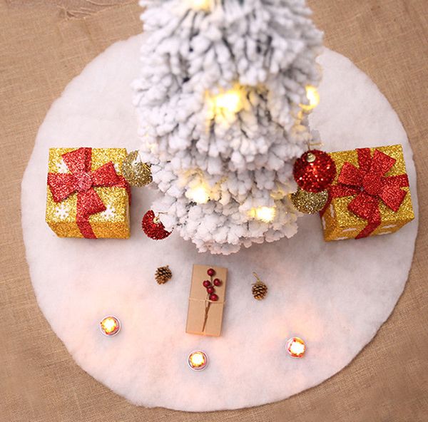 

60 cm snow plush christmas tree skirt base floor mat cover party decoration