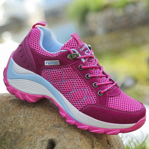 

new 2019 women's sneakers leather suede breathable cushioning casual shoes non-slip shoes hiking tenis feminino