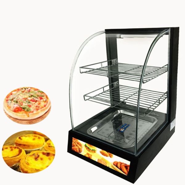 TRANSPORTE LIVRE elétrica curvo vidro Warmer Showcase Fast Food Equipment Food Cristaleira Food aquecimento de exibição