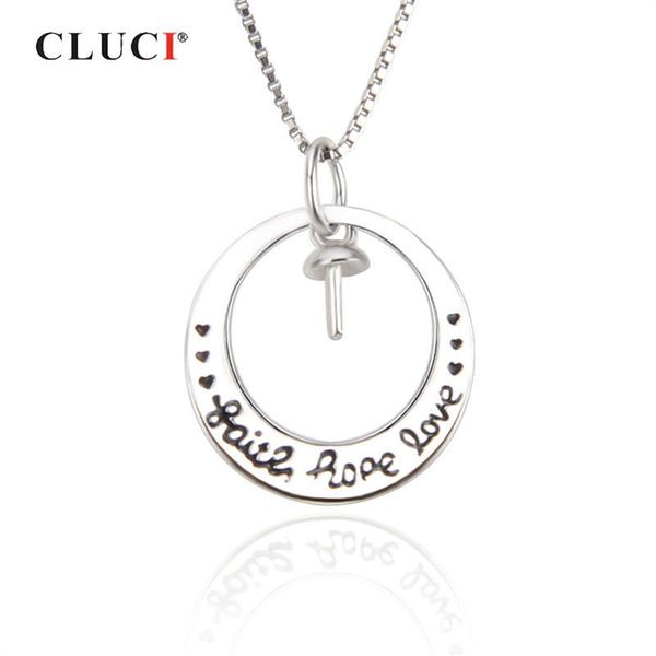 

cluci 925 sterling silver rope love pendant for women valentine gift real silver 925 charms pendant jewelry