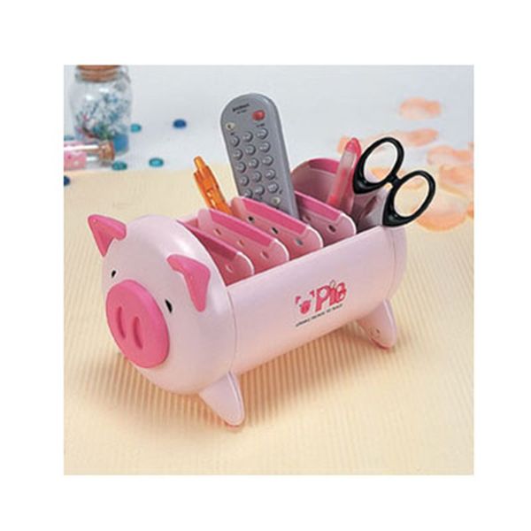 

hqs-b151 творческий симпатичные свинья форма хранения box мультфильм desktop sundries организатор pen phone ножницы container