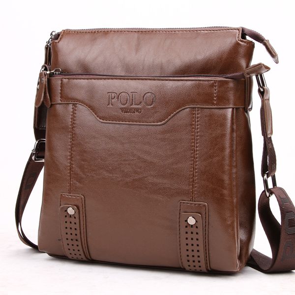 

fashion simple dot business men briefcase bag leather lapbag casual man shoulder bags