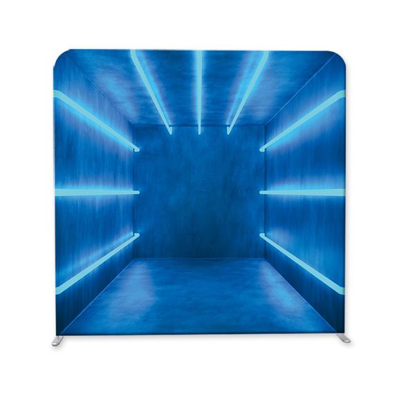 

led vogue booth design printed tension strech fabric event display custom pillow case backdrop pgraphy stand