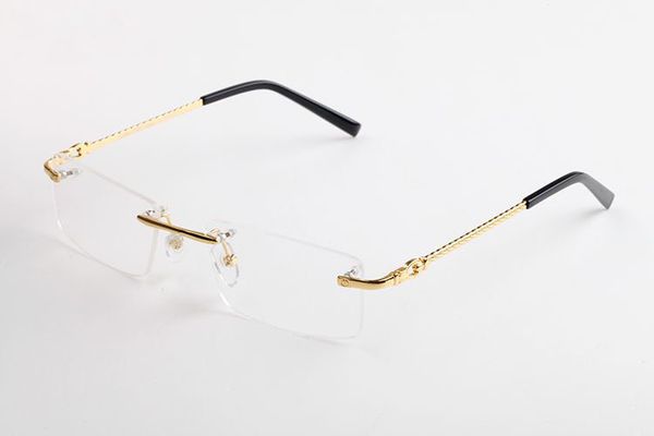 

fashion carter sunglasses buffalo horn glasses for men unique luxury rimless style designer gold silver frames metal sunglasses, White;black