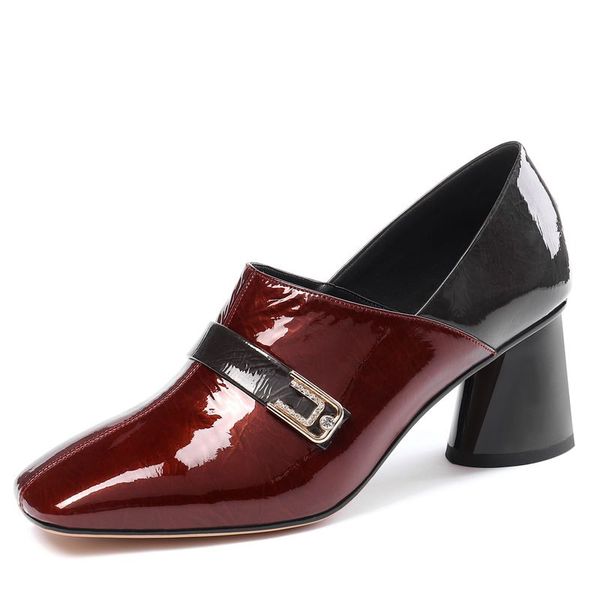 

genuine leather high heels fashion ladies shoes high heel shoes girls leisure women shoes women heels, Black