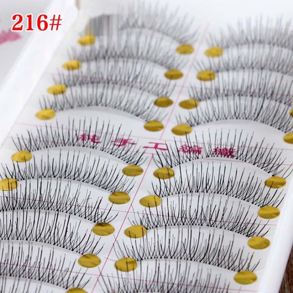 

transparent band wispy eyelashes 10pairs/box invisible band natural black false eyelash full strip cilios posticos reusable #216