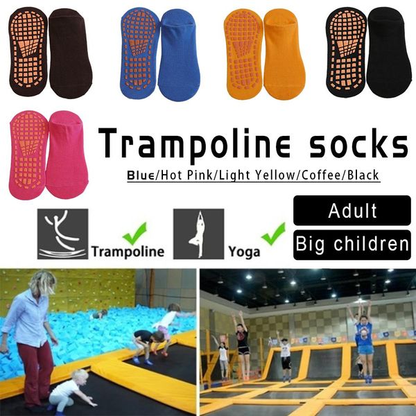 

promotion sport socks anti-slip cushioning bandage pilates ballet good grip for child men and women trampoline socks cotton sock, Black