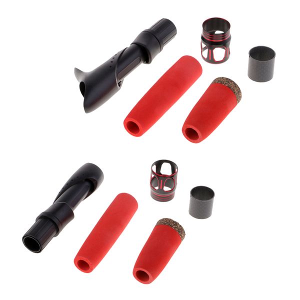 

2 sets fishing rod handle grip and reel seats with eva handle rod building
