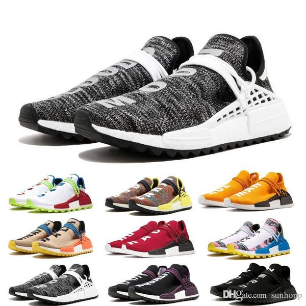 

wholesale nmd "human race" pharrell williams x 2019 men's & women's discount fashion sport shoes without box eur 36-47, Black
