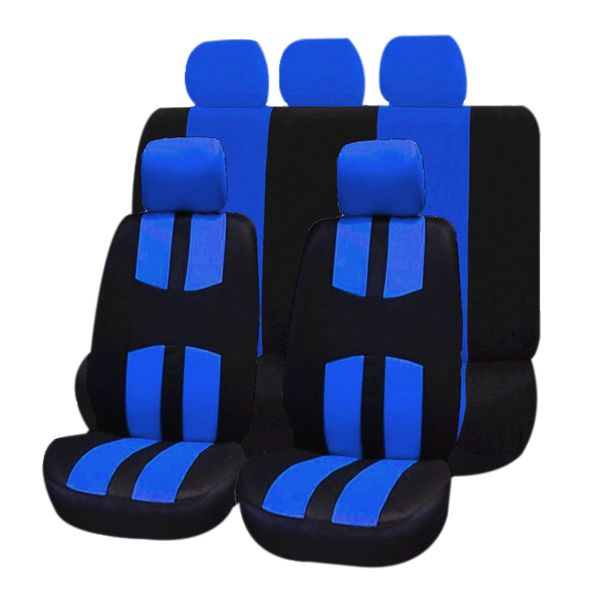 

9pcs car universal front and rear seat cover seat cover decoration blue