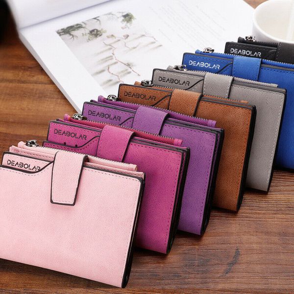 

new women short small money purse wallet fashion ladies leather folding coin card holder casual clutch purse, Red;black