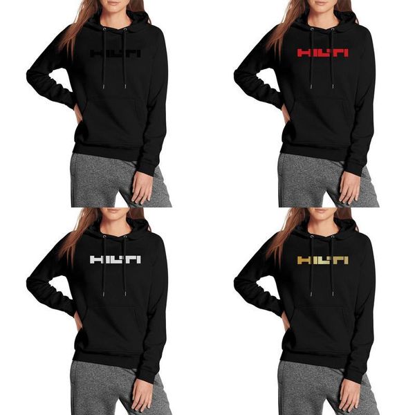 

womens hilti ag company group tools oversized hoodie pocket lightweight solid color sweatshirt flash gold white marble pink breast gay, Black