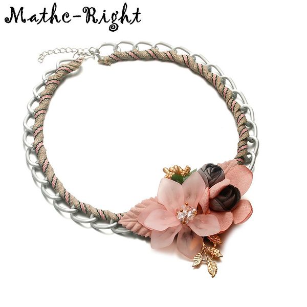 

women's yarn flower necklace with leaf for women statement necklaces & pendants new arrival fashion jewelry for gifts sp456, Golden;silver