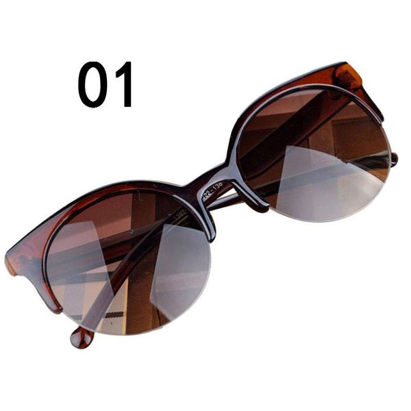 

vintage sunglasses cat eye semi-rim round sunglasses for men women sun glasses eyewear fashion new uv400, Black