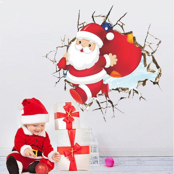 

style wallpaper christmas santa claus cartoon wallpaper xmas exclusive wall stickers drop shipping