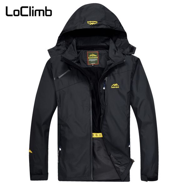 

loclimb men's outdoor hiking jacket men autumn sports rain coat climbing trekking windbreaker fishing waterproof jackets am255, Blue;black