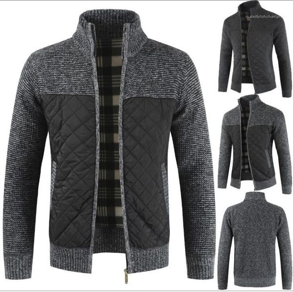 

панелями толстый кардиган верхняя одежда вязаные свитера мода повседневная мужская одежда свитер мужчины осень зима с длинным рукавом, White;black