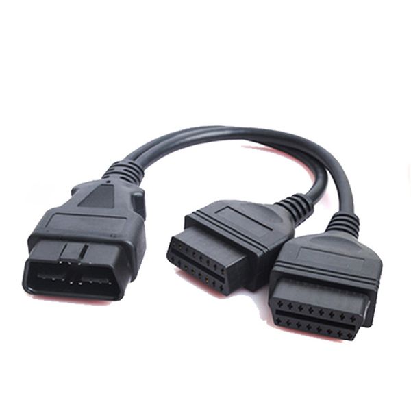 

for obd2 obd ii 16pin splitter extension y cable male to dual female 30cm new #m