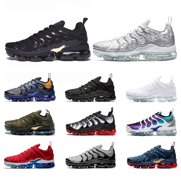 

Nike Air Vapormax TN Plus Max Sneaker Мужчины Женщины Кроссовки Сансет Тройной Черный Белый Сереб