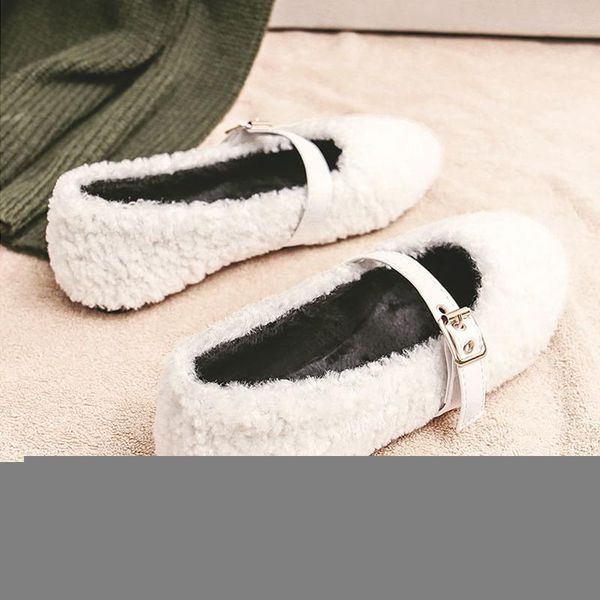 

women's winter warm shoes fur fashion designer red bottoms retro shoes square toes air flat slipper classic luxury women casual dress k, Black